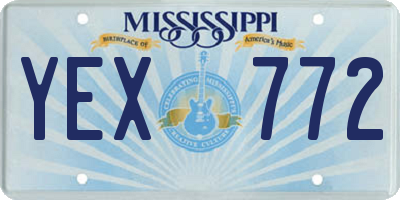 MS license plate YEX772