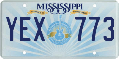 MS license plate YEX773