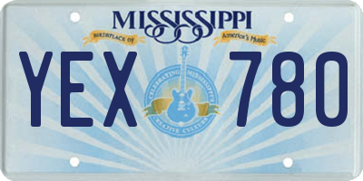 MS license plate YEX780