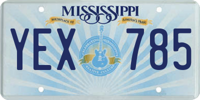 MS license plate YEX785