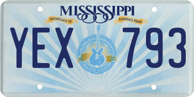 MS license plate YEX793