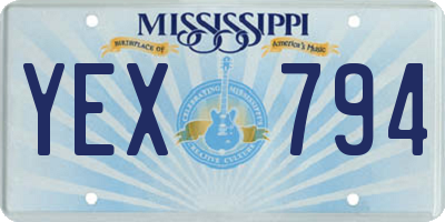 MS license plate YEX794