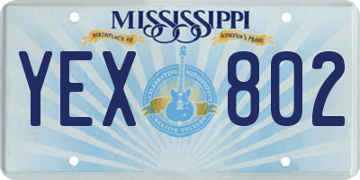MS license plate YEX802