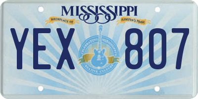 MS license plate YEX807