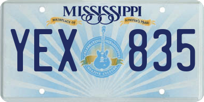 MS license plate YEX835