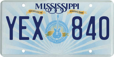 MS license plate YEX840