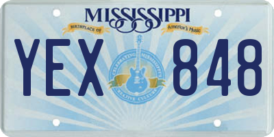 MS license plate YEX848