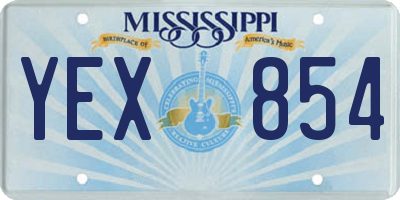 MS license plate YEX854