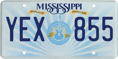 MS license plate YEX855