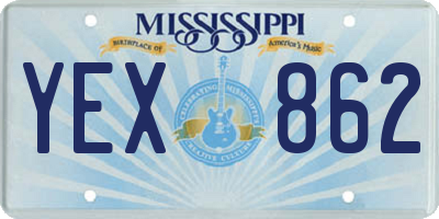 MS license plate YEX862