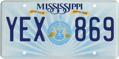 MS license plate YEX869