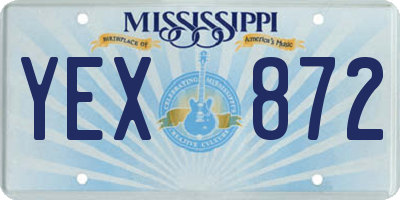 MS license plate YEX872