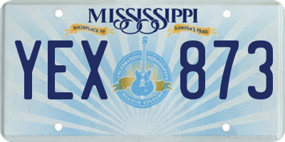 MS license plate YEX873