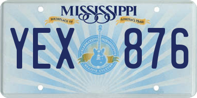 MS license plate YEX876