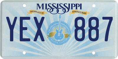 MS license plate YEX887