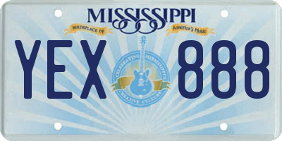 MS license plate YEX888