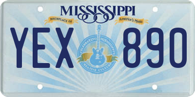 MS license plate YEX890