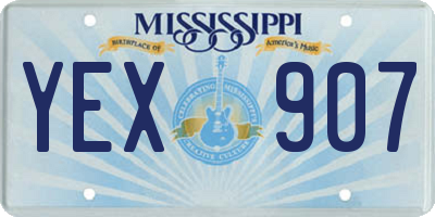 MS license plate YEX907