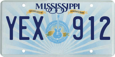 MS license plate YEX912