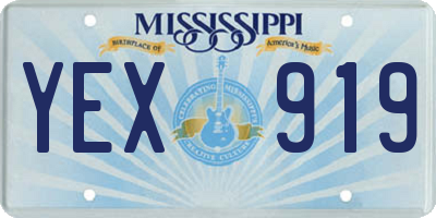 MS license plate YEX919