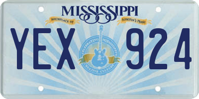 MS license plate YEX924