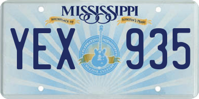 MS license plate YEX935