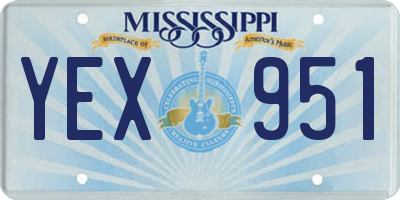 MS license plate YEX951