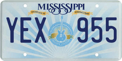 MS license plate YEX955