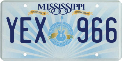 MS license plate YEX966