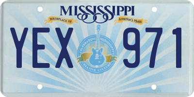 MS license plate YEX971