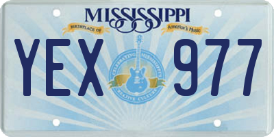 MS license plate YEX977