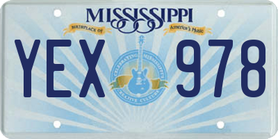 MS license plate YEX978