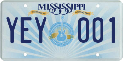 MS license plate YEY001