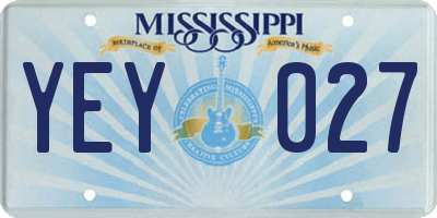 MS license plate YEY027