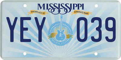 MS license plate YEY039