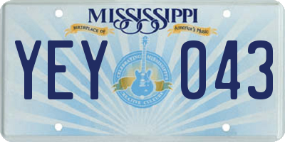 MS license plate YEY043