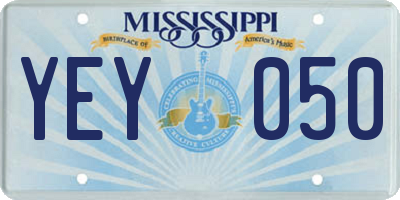MS license plate YEY050