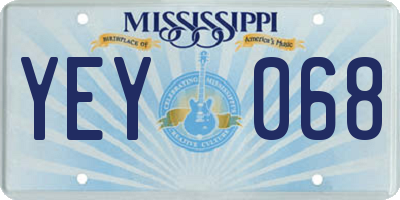 MS license plate YEY068