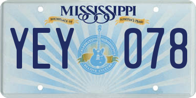 MS license plate YEY078