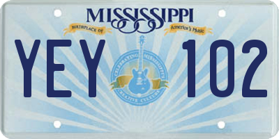 MS license plate YEY102