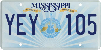 MS license plate YEY105