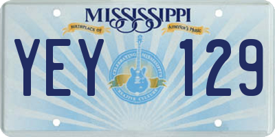 MS license plate YEY129