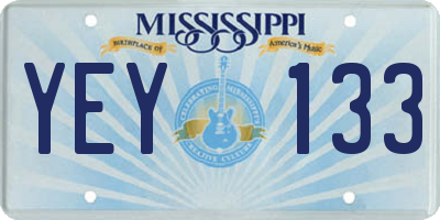 MS license plate YEY133