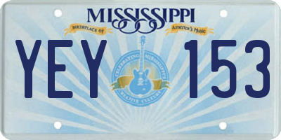 MS license plate YEY153