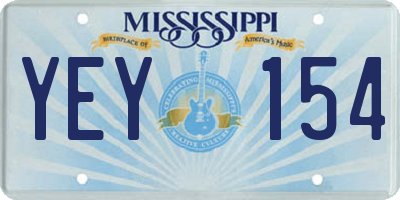 MS license plate YEY154
