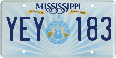 MS license plate YEY183