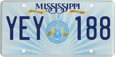 MS license plate YEY188