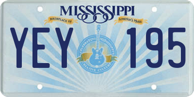 MS license plate YEY195