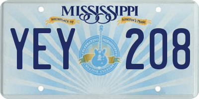MS license plate YEY208