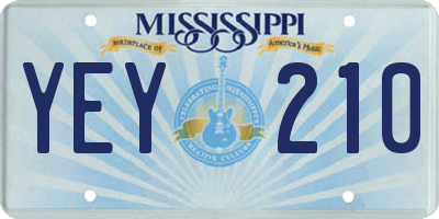 MS license plate YEY210